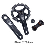 Maxbell Mountain Bike Crankset Bicycle Crank Arm Set Hollow Bottom Bracket Parts 170mm