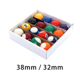 Maxbell 16 Pieces Mini Billiard Balls Pool Rod Balls Small Display for Gaming Rooms 38 mm