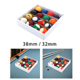 Maxbell 16 Pieces Mini Billiard Balls Pool Rod Balls Small Display for Gaming Rooms 38 mm
