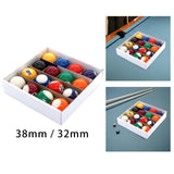 Maxbell 16 Pieces Mini Billiard Balls Pool Rod Balls Small Display for Gaming Rooms 38 mm