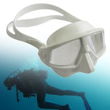 Maxbell Dive Goggles Free Diving Goggles with Nose Cover Snorkel Goggles Panoramic Eyewear white