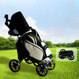 Maxbell Portable Folding Golf Pull Carts 4 Wheel Caddy Cart Walking Push Cart Roller