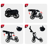 Maxbell Portable Folding Golf Pull Carts 4 Wheel Caddy Cart Walking Push Cart Roller