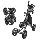 Maxbell Portable Folding Golf Pull Carts 4 Wheel Caddy Cart Walking Push Cart Roller