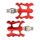 Maxbell 2Pcs Aluminum Body Folding Bike Pedals Road Bike Platform Cycle Replacement Red