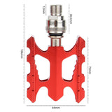 Maxbell 2Pcs Aluminum Body Folding Bike Pedals Road Bike Platform Cycle Replacement Red