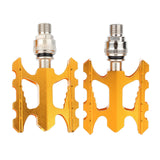 Maxbell 2Pcs Aluminum Body Folding Bike Pedals Road Bike Platform Cycle Replacement Gold