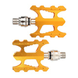 Maxbell 2Pcs Aluminum Body Folding Bike Pedals Road Bike Platform Cycle Replacement Gold