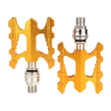 Maxbell 2Pcs Aluminum Body Folding Bike Pedals Road Bike Platform Cycle Replacement Gold