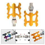 Maxbell 2Pcs Aluminum Body Folding Bike Pedals Road Bike Platform Cycle Replacement Gold