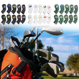 Maxbell Leather Golf Irons Head Covers Embroidery Number, Golf Head Protector Guard Black