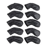 Maxbell Leather Golf Irons Head Covers Embroidery Number, Golf Head Protector Guard Black