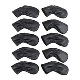 Maxbell Leather Golf Irons Head Covers Embroidery Number, Golf Head Protector Guard Black