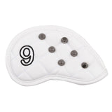 Maxbell 9Pcs Rivet Golf Club Iron Headcover Set Head Protector Guard White