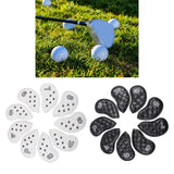 Maxbell 9Pcs Rivet Golf Club Iron Headcover Set Head Protector Guard White