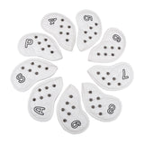 Maxbell 9Pcs Rivet Golf Club Iron Headcover Set Head Protector Guard White