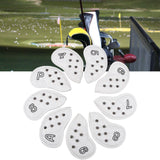 Maxbell 9Pcs Rivet Golf Club Iron Headcover Set Head Protector Guard White