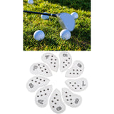 Maxbell 9Pcs Rivet Golf Club Iron Headcover Set Head Protector Guard White