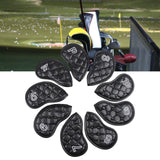 Maxbell 9Pcs Rivet Golf Club Iron Headcover Set Head Protector Guard Black