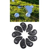 Maxbell 9Pcs Rivet Golf Club Iron Headcover Set Head Protector Guard Black