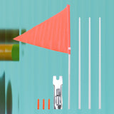 Maxbell Bike Safety Flag with Mounting Bracket Adjustable with Pole for Kids Cycling