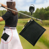 Maxbell PU Golf Ball Cleaning Towels Golf Club Head Wiping Cloth for Exercise Sports Black