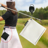 Maxbell PU Golf Ball Cleaning Towels Golf Club Head Wiping Cloth for Exercise Sports White