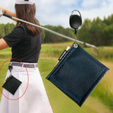 Maxbell PU Golf Ball Cleaning Towels Golf Club Head Wiping Cloth for Exercise Sports Dark Blue