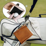 Maxbell PU Golf Ball Cleaning Towels Golf Club Head Wiping Cloth for Exercise Sports Brown