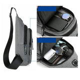 Maxbell Fashion Mens Chest Bag Lightweight Outdoor Sports Waterproof Shoulder Bag Gray