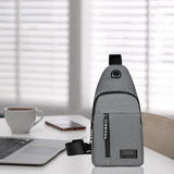 Maxbell Fashion Mens Chest Bag Lightweight Outdoor Sports Waterproof Shoulder Bag Gray