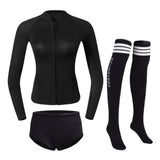 Maxbell Womens Wetsuit Diving Suit Thermal Stockings Front Zipper for Swimming M Size Black