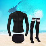 Maxbell Womens Wetsuit Diving Suit Thermal Stockings Front Zipper for Swimming M Size Black