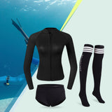 Maxbell Womens Wetsuit Diving Suit Thermal Stockings Front Zipper for Swimming M Size Black