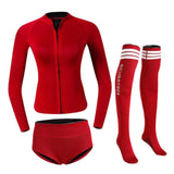 Maxbell Womens Wetsuit Diving Suit Thermal Stockings Front Zipper for Swimming M Size Red