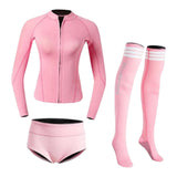 Maxbell Womens Wetsuit Diving Suit Thermal Stockings Front Zipper for Swimming S Size Pink