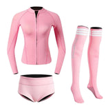 Maxbell Womens Wetsuit Diving Suit Thermal Stockings Front Zipper for Swimming S Size Pink