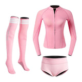 Maxbell Womens Wetsuit Diving Suit Thermal Stockings Front Zipper for Swimming S Size Pink