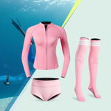 Maxbell Womens Wetsuit Diving Suit Thermal Stockings Front Zipper for Swimming S Size Pink