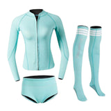 Maxbell Womens Wetsuit Diving Suit Thermal Stockings Front Zipper for Swimming XL Size Blue