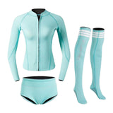 Maxbell Womens Wetsuit Diving Suit Thermal Stockings Front Zipper for Swimming XL Size Blue