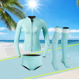 Maxbell Womens Wetsuit Diving Suit Thermal Stockings Front Zipper for Swimming XL Size Blue