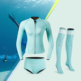 Maxbell Womens Wetsuit Diving Suit Thermal Stockings Front Zipper for Swimming XL Size Blue