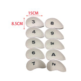 Maxbell 10 Pieces Golf Club Iron Headcover Set Protection Guard Guard Protective White