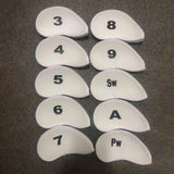 Maxbell 10 Pieces Golf Club Iron Headcover Set Protection Guard Guard Protective White