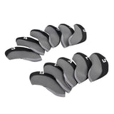 Maxbell 11Pieces Golf Iron Headcover Protector Guard, Golf Clubs Headcovers Numbered Gray