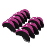 Maxbell 11Pieces Golf Iron Headcover Protector Guard, Golf Clubs Headcovers Numbered Rosy