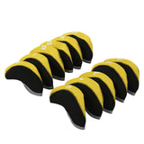 Maxbell 11Pieces Golf Iron Headcover Protector Guard, Golf Clubs Headcovers Numbered Yellow