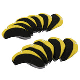 Maxbell 11Pieces Golf Iron Headcover Protector Guard, Golf Clubs Headcovers Numbered Yellow