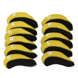 Maxbell 11Pieces Golf Iron Headcover Protector Guard, Golf Clubs Headcovers Numbered Yellow